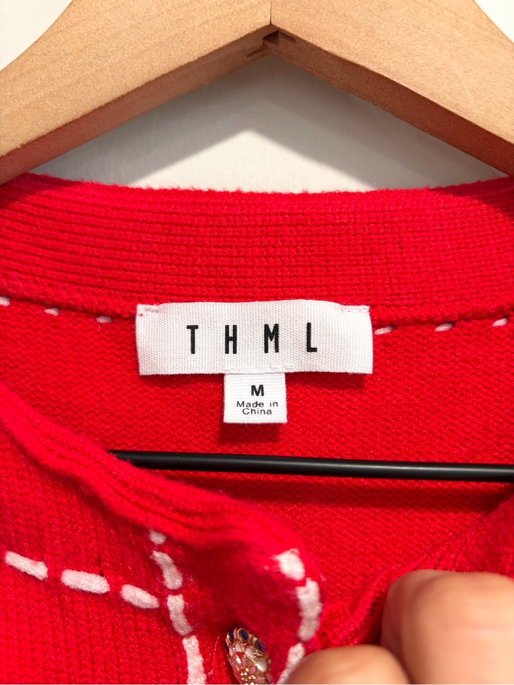 THML Short Sleeve Stitched Button Front Chunky Knit Cardigan - Picture 4 of 12